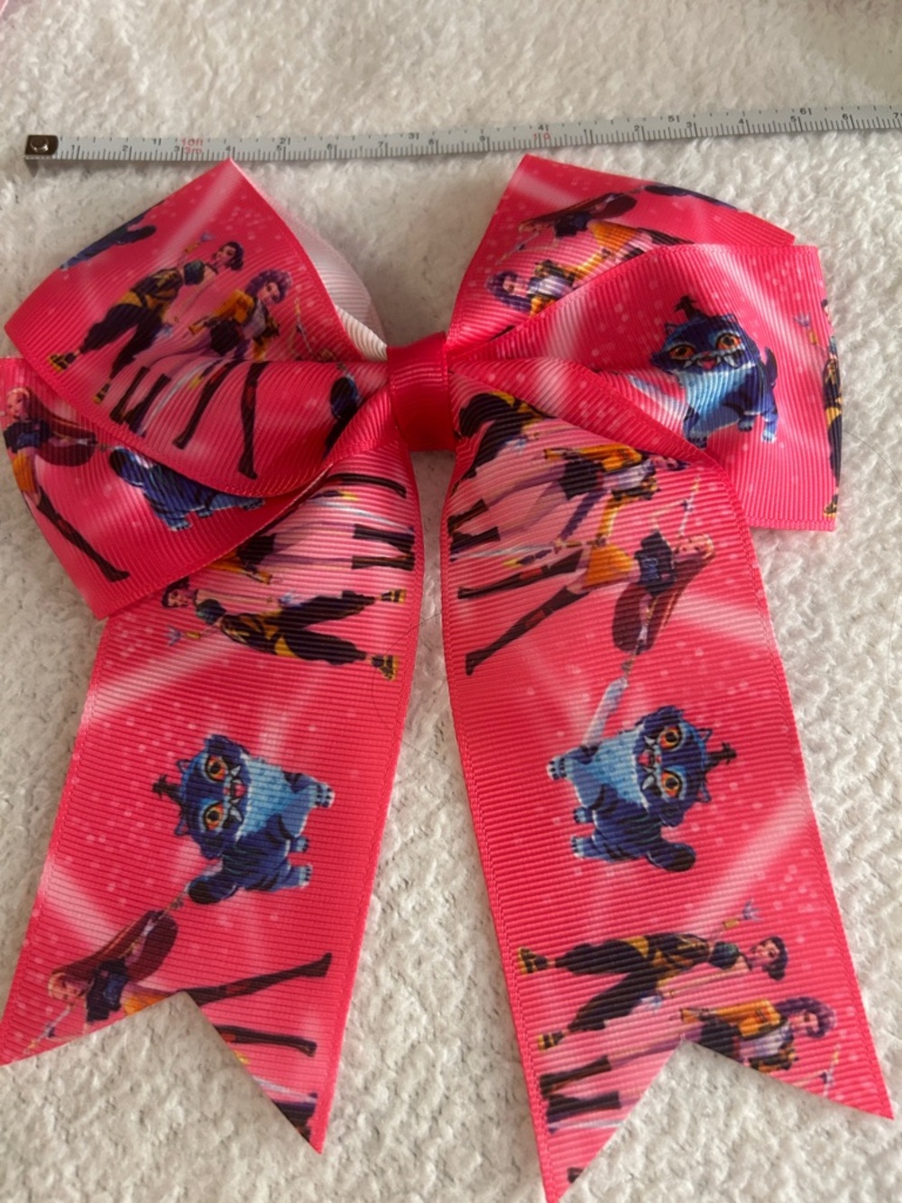 K Pop Pink Character Print Hair Bow